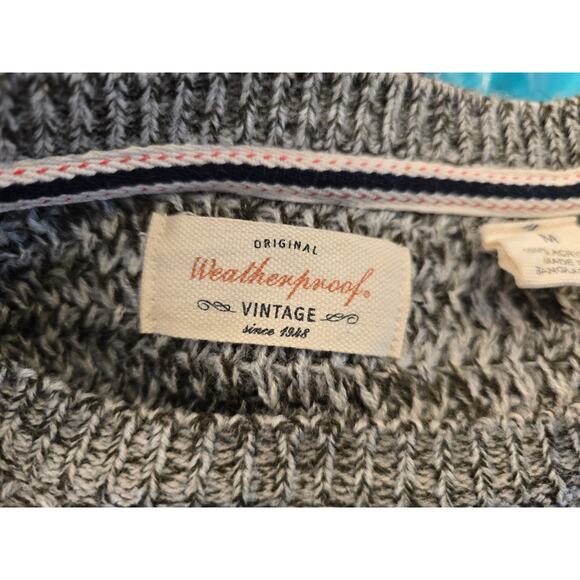 Vintage Weather Proof Green and White Sweater Size Medium, Preloved - Picture 7 of 8